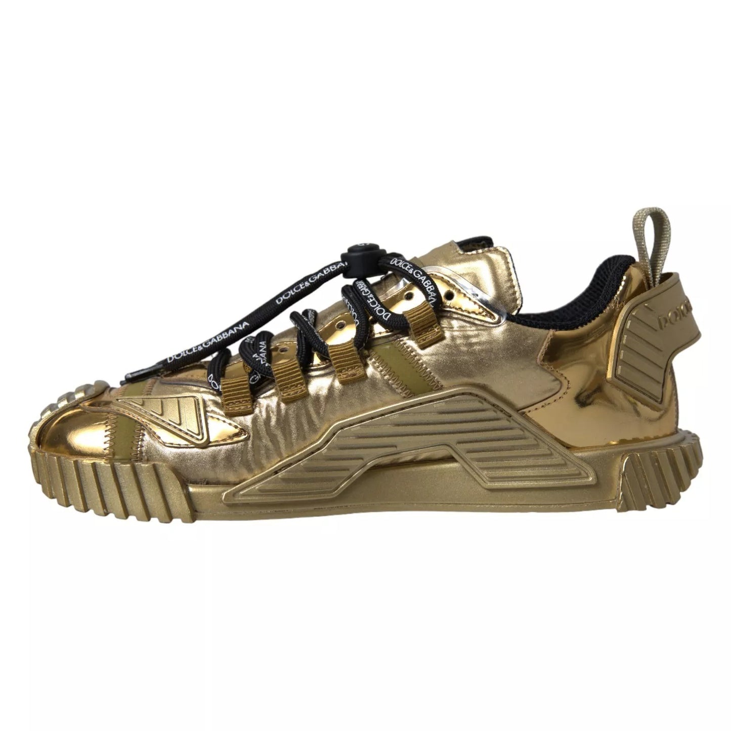 Dolce &amp; Gabbana Metallic Gold NS1 Low Top Sneakers Schuhe Sneakers
