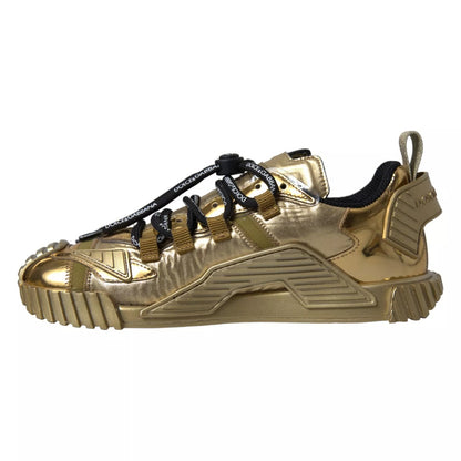 Dolce &amp; Gabbana Metallic Gold NS1 Low Top Sneakers Schuhe Sneakers