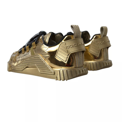 Dolce &amp; Gabbana Metallic Gold NS1 Low Top Sneakers Schuhe Sneakers