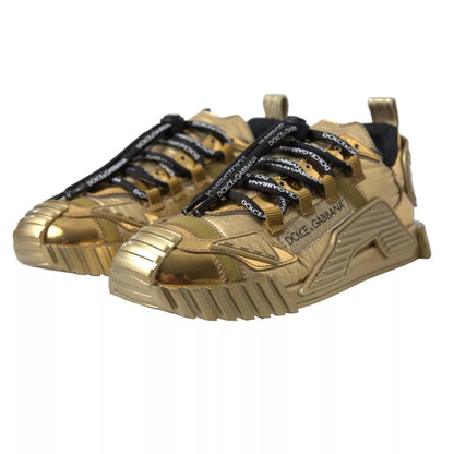 Dolce &amp; Gabbana Metallic Gold NS1 Low Top Sneakers Schuhe Sneakers