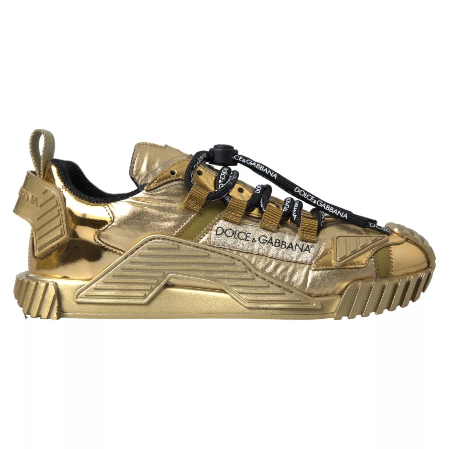 Dolce &amp; Gabbana Metallic Gold NS1 Low Top Sneakers Schuhe Sneakers