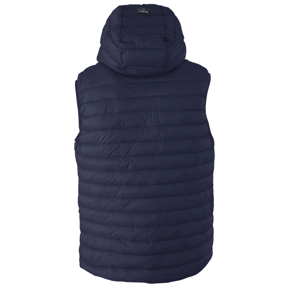 Yes Zee – Ärmellose Jacke aus blauem Nylon