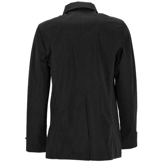 Yes Zee Schwarze Polyester-Trenchcoat für Herren