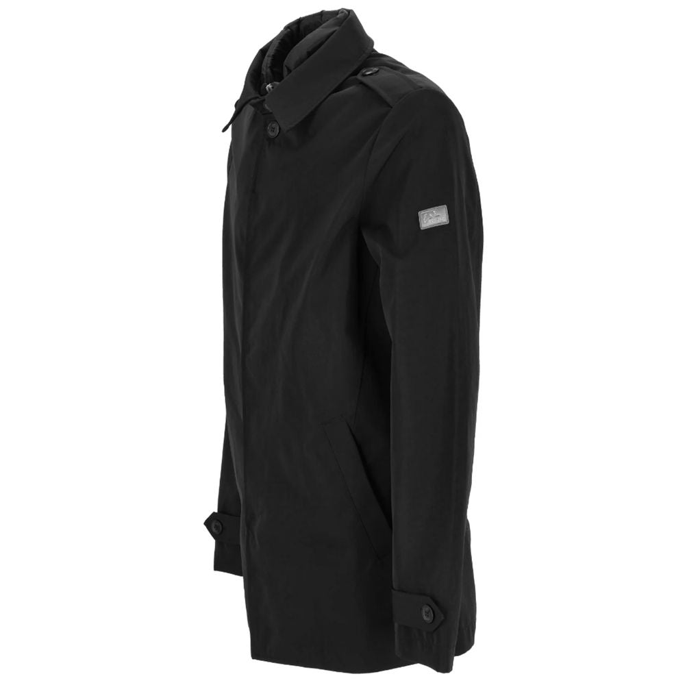 Yes Zee Schwarze Polyester-Trenchcoat für Herren