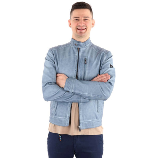 Yes Zee Blaue Polyethylen Herrenjacke