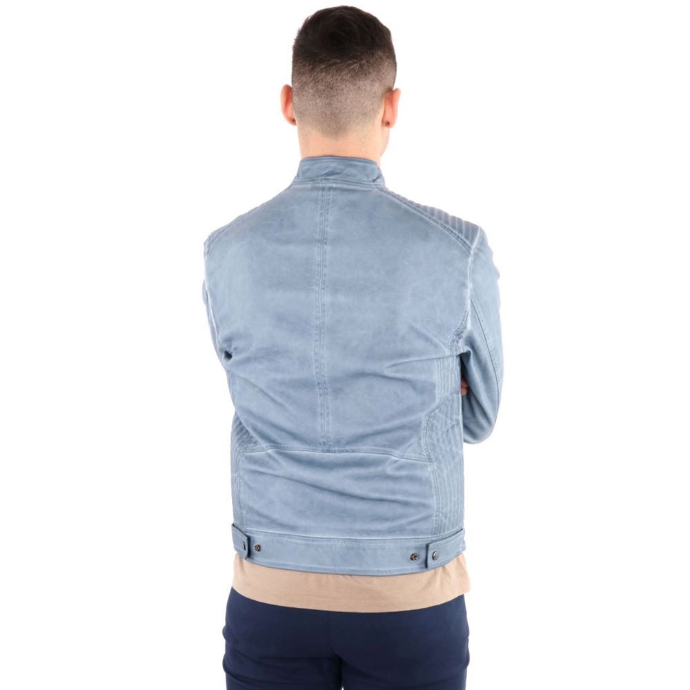 Yes Zee Blaue Polyethylen Herrenjacke