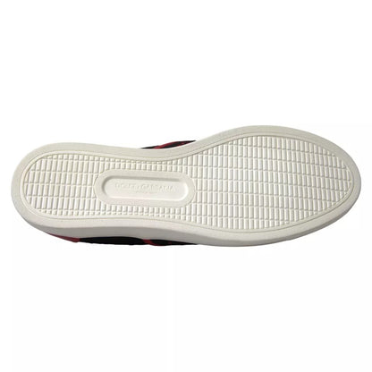 Dolce &amp; Gabbana – Slip-On-Sneakers mit Spitze in Schwarz und Rot