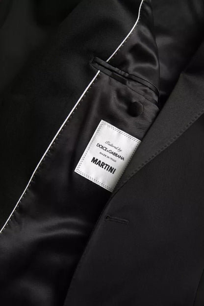 Dolce &amp; Gabbana Einreihiger MARTINI Blazer aus schwarzer Wolle