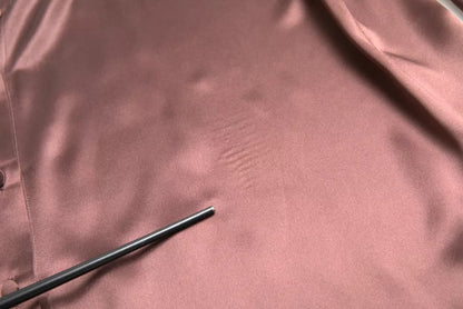 Dolce &amp; Gabbana – Braune Bluse mit langen Ärmeln und Kragen aus Seide