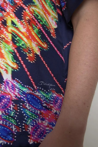 Mehrfarbiges Herren-Seidenhemd mit Luminarie-Print von Dolce &amp; Gabbana