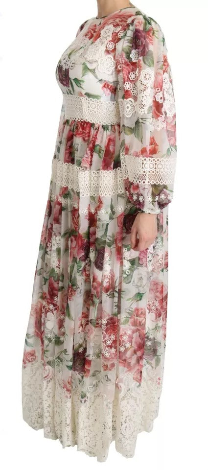 Dolce &amp; Gabbana – Mehrfarbiges Maxi-Etuikleid mit Blumenmuster