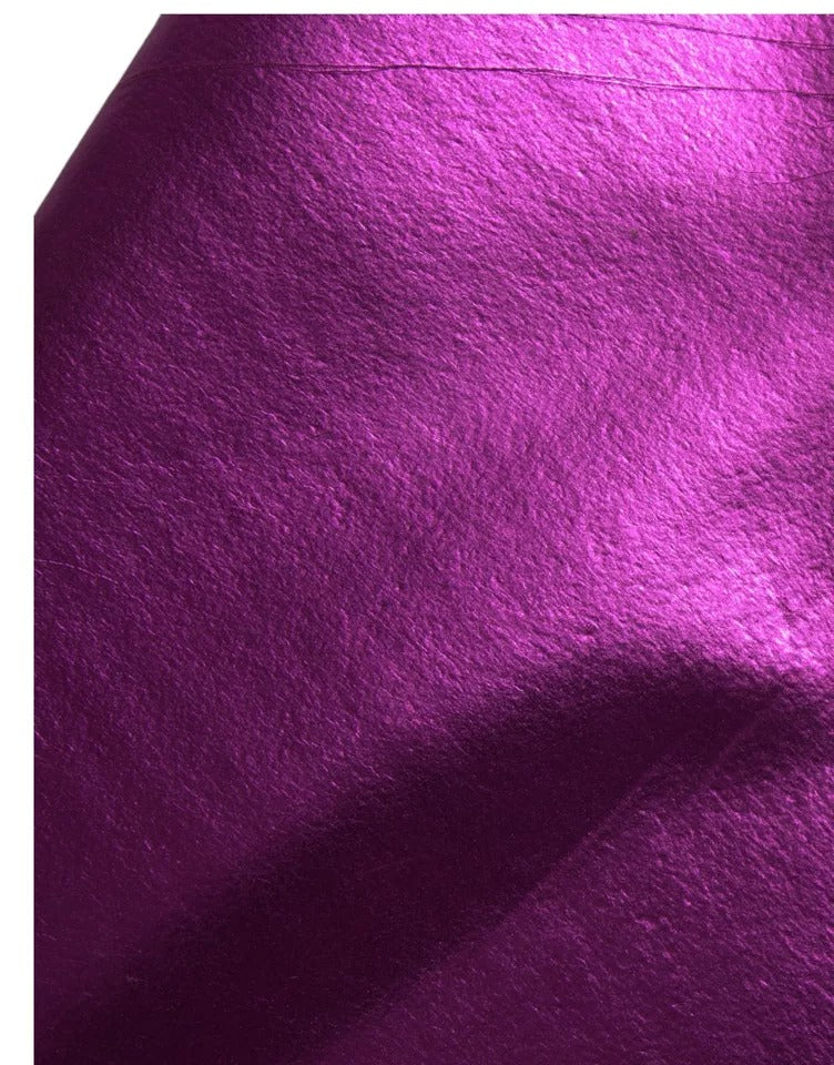 فستان دولتشي آند غابانا وردي بطبعة جلد النمر من البوليستر متوسط ​​الطول