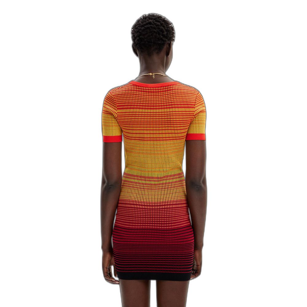 Desigual – Rotes Viskose-Midikleid