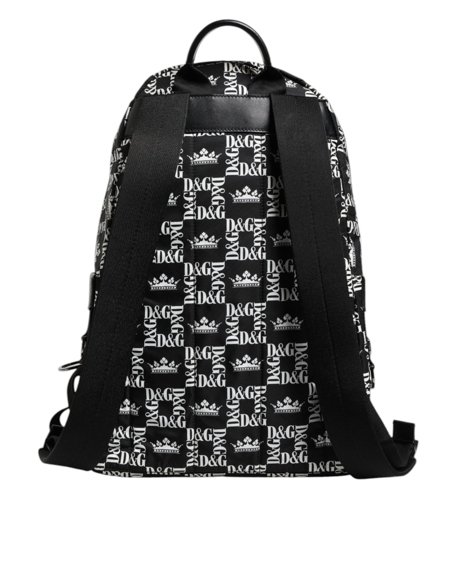 Dolce &amp; Gabbana – Schulrucksack aus Nylon mit Kronen-Print in Schwarz und Weiß