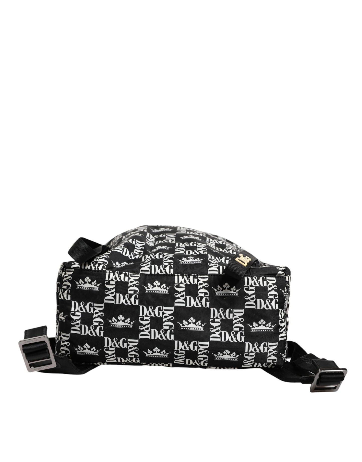 Dolce &amp; Gabbana – Schulrucksack aus Nylon mit Kronen-Print in Schwarz und Weiß
