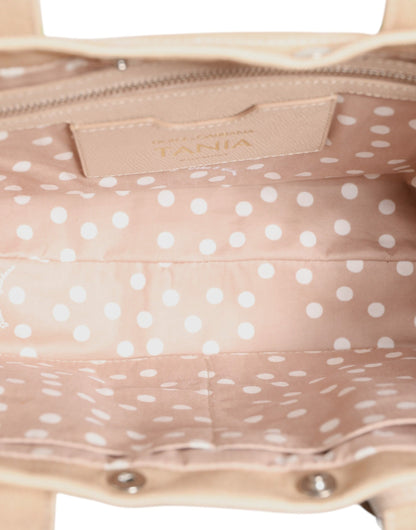 Dolce &amp; Gabbana – TANIA – Tragetasche aus Canvas mit mehrfarbigem Blumenmuster und Henkel