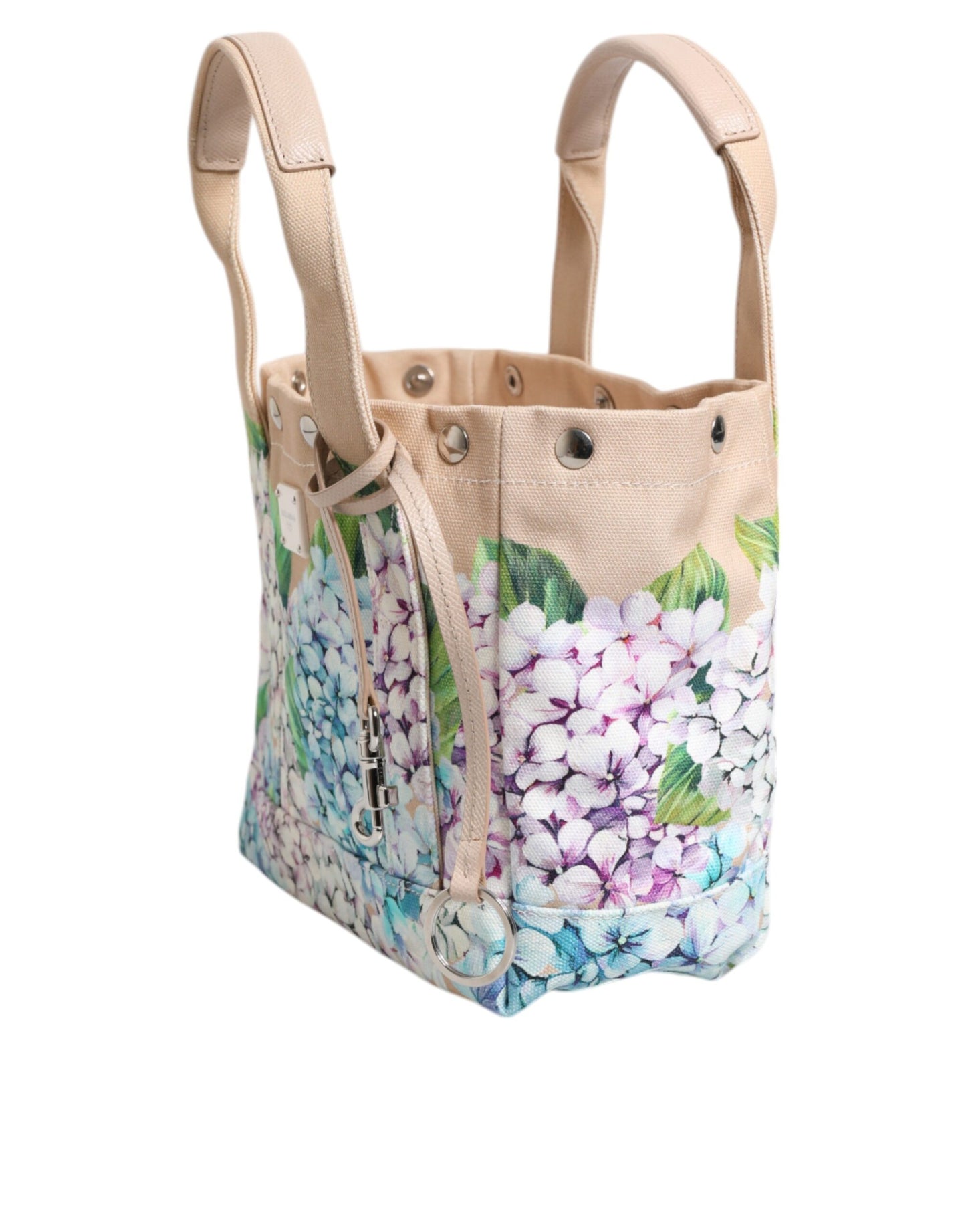 Dolce &amp; Gabbana – TANIA – Tragetasche aus Canvas mit mehrfarbigem Blumenmuster und Henkel