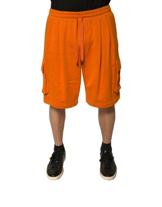 Dolce &amp; Gabbana Orangefarbene Herren-Cargo-Bermudashorts aus Baumwolle