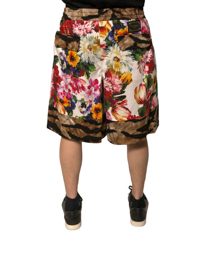 Dolce &amp; Gabbana – Bermudashorts aus Baumwolle mit mehrfarbigem Blumenmuster für Herren