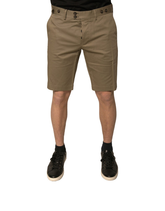 Dolce &amp; Gabbana Braune Chino-Freizeitshorts aus Baumwollstretch