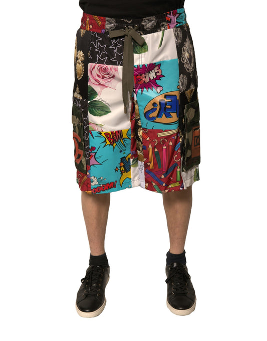 Dolce &amp; Gabbana – Mehrfarbige Cargo-Bermudashorts im Patchwork-Stil