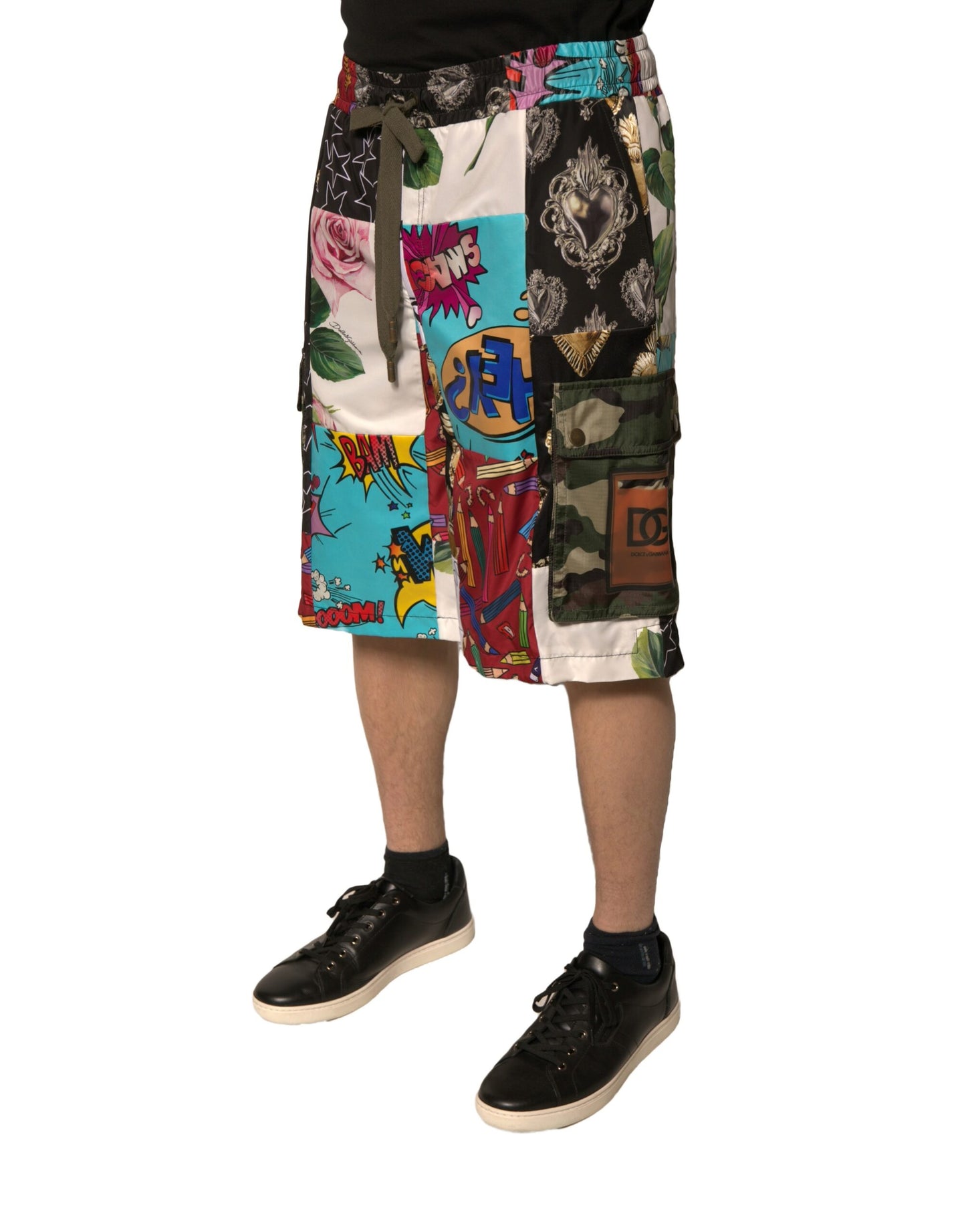 Dolce &amp; Gabbana – Mehrfarbige Cargo-Bermudashorts im Patchwork-Stil