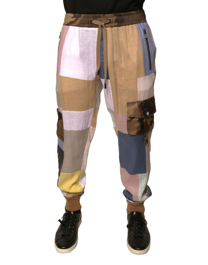 Dolce &amp; Gabbana – Mehrfarbige Jogginghose mit Patchwork-Muster