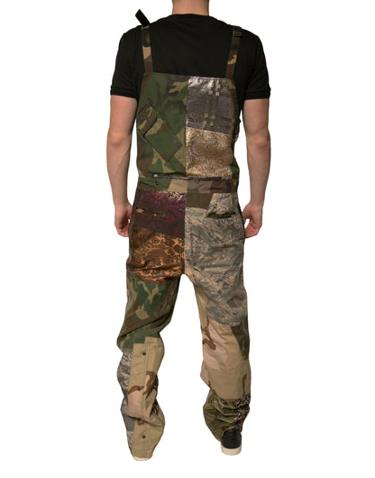 Dolce &amp; Gabbana Mehrfarbige Patchwork-Latzhose in Camouflage