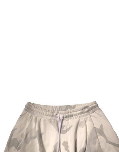 Dolce &amp; Gabbana – Weiße Cargo-Jogginghose mit Camouflage-Muster