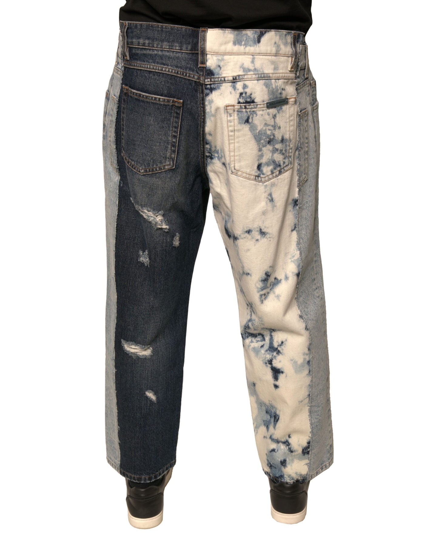 Dolce &amp; Gabbana Mehrfarbige Patchwork-Jeans aus Baumwolle mit geradem Schnitt für Herren