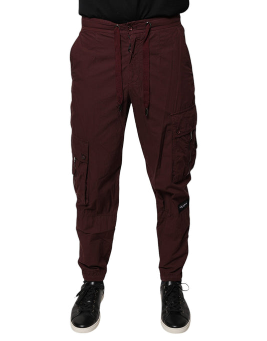 Dolce &amp; Gabbana Bordeaux Baumwoll-Cargo-Jogginghose