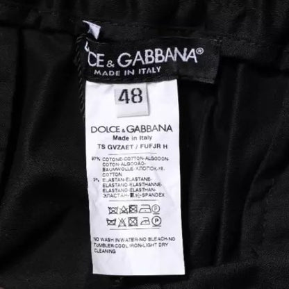 Dolce &amp; Gabbana – Enge Jogginghose aus schwarzem Baumwollstretch