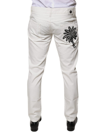 Dolce &amp; Gabbana – Weiße Skinny-Jeans aus Baumwolle