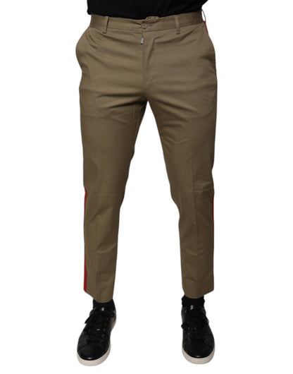 Dolce &amp; Gabbana Braunes Logo Herren Casual Tapered Pants