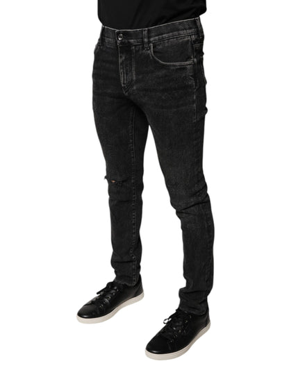 Dolce &amp; Gabbana Schwarze Skinny-Jeans aus Baumwollstretch für Herren