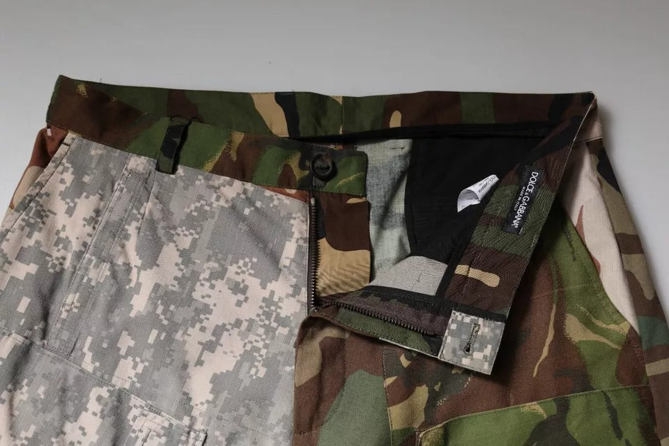 Dolce &amp; Gabbana – Mehrfarbige Cargohose mit Patchwork-Camouflage