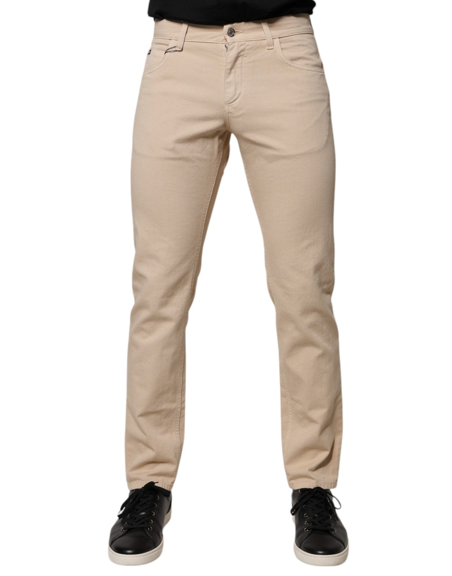 Dolce &amp; Gabbana Beige Baumwoll-Stretch-Jeans für Herren