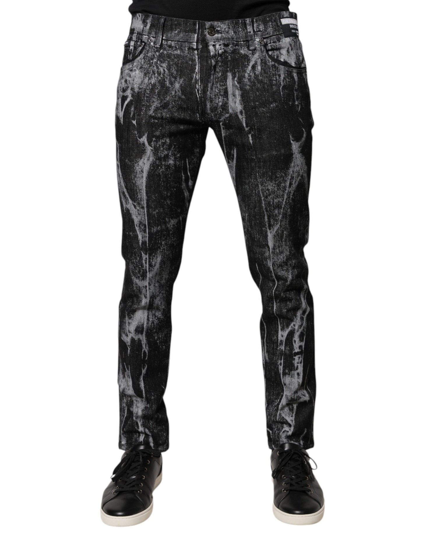 Dolce &amp; Gabbana – Mehrfarbige Skinny-Jeans aus Baumwolle mit Batikmuster