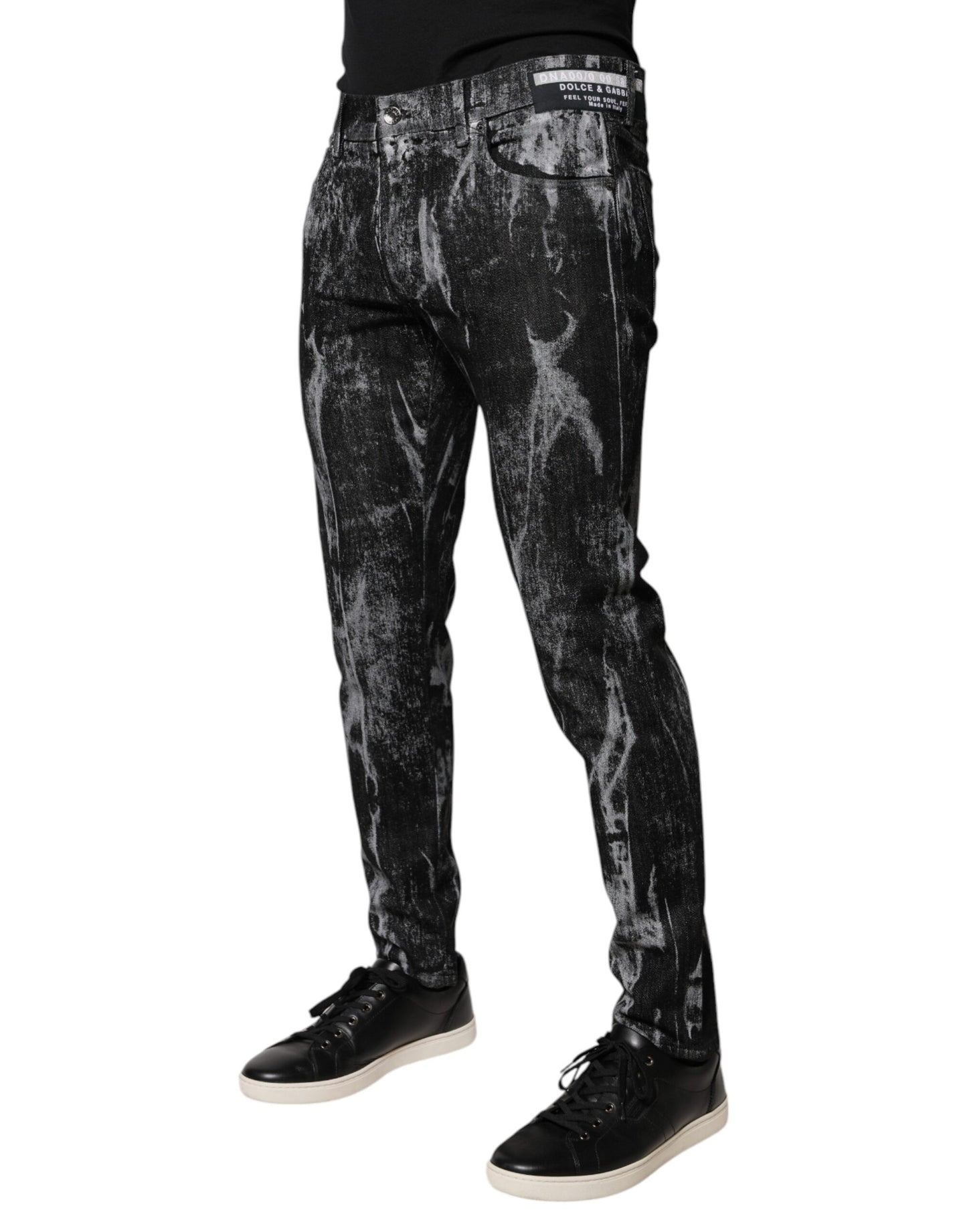 Dolce &amp; Gabbana – Mehrfarbige Skinny-Jeans aus Baumwolle mit Batikmuster