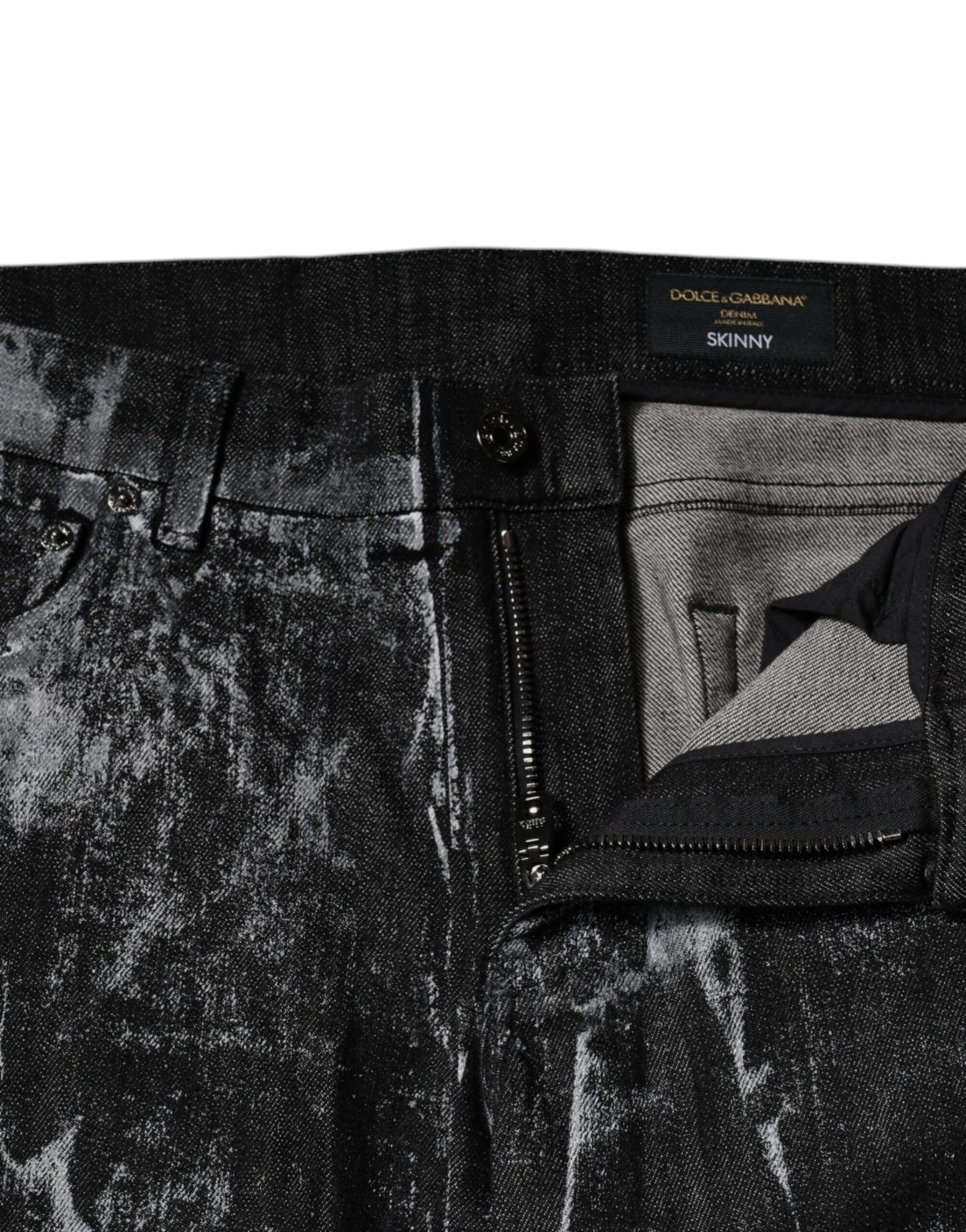 Dolce &amp; Gabbana – Mehrfarbige Skinny-Jeans aus Baumwolle mit Batikmuster