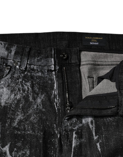 Dolce &amp; Gabbana – Mehrfarbige Skinny-Jeans aus Baumwolle mit Batikmuster