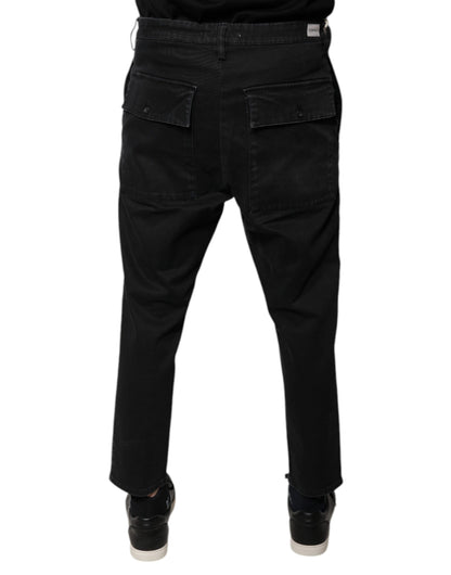 Dolce &amp; Gabbana Schwarze HOUSTON Herren Cropped-Jeans