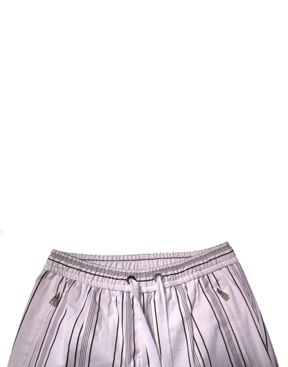 Dolce &amp; Gabbana – Enge Baumwollhose mit weißen Streifen