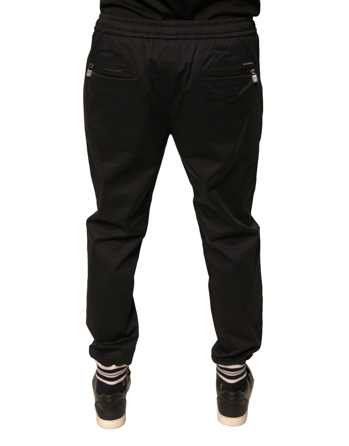 Dolce &amp; Gabbana – Schwarze Jogginghose aus Baumwollstretch