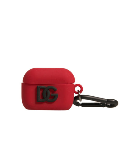 Dolce &amp; Gabbana – Rote Airpods-Hülle aus Silikonkautschuk mit Logoprägung