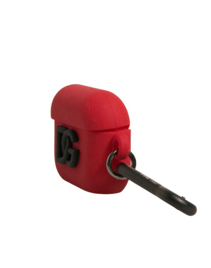 Dolce &amp; Gabbana – Rote Airpods-Hülle aus Silikonkautschuk mit Logoprägung