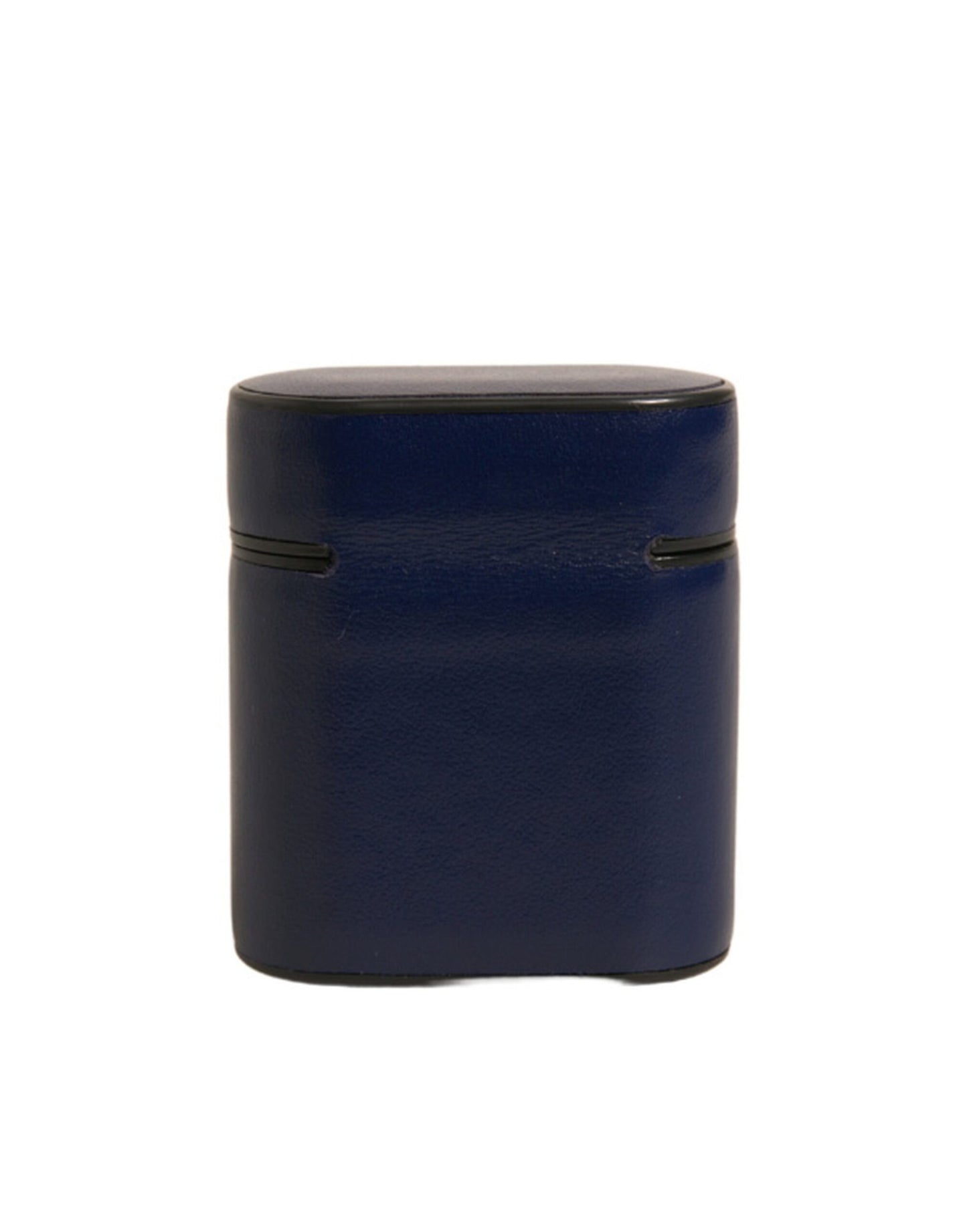 Dolce &amp; Gabbana – Airpods-Hülle mit Flip-Halter aus blauem Leder mit Logo-Print