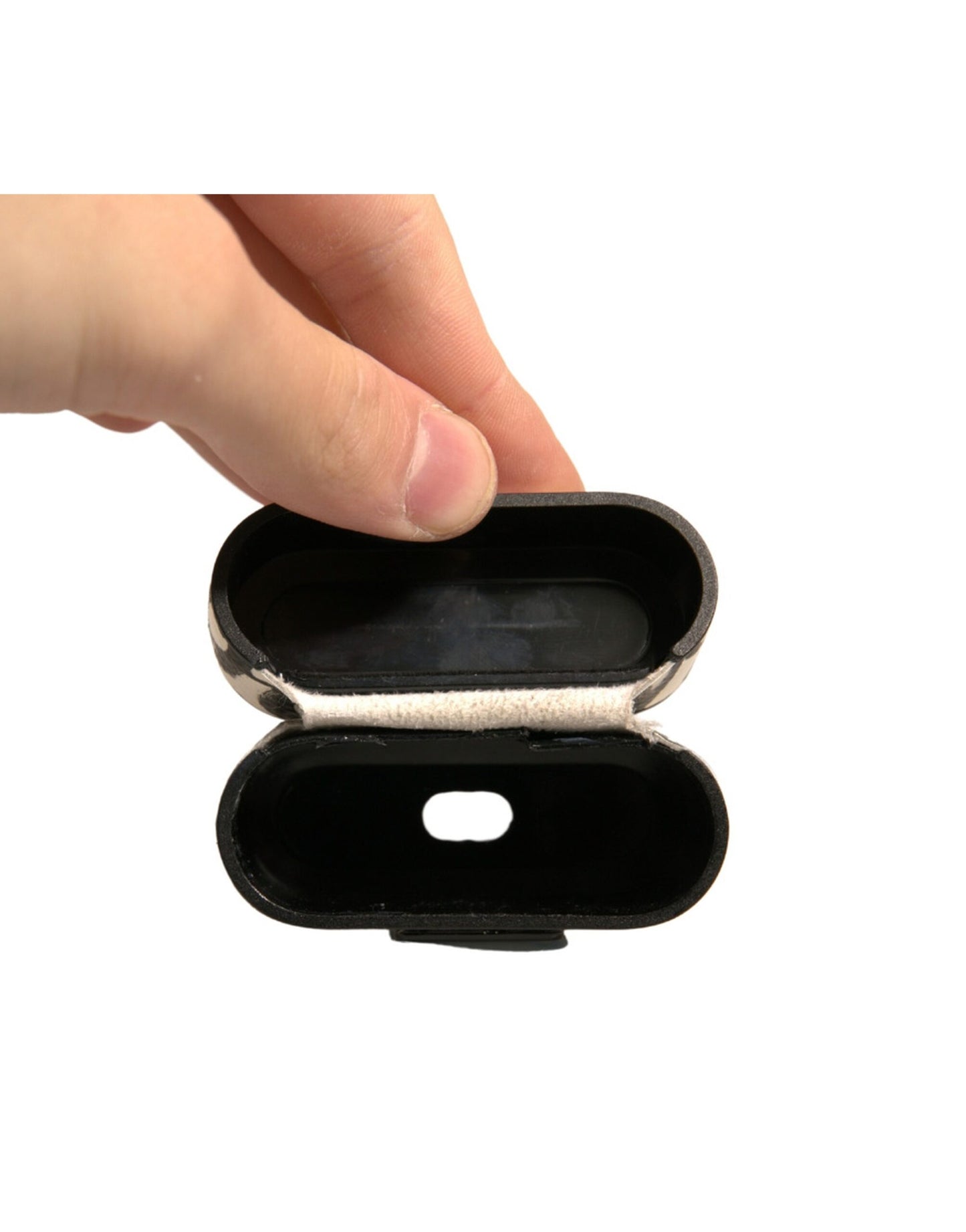 Dolce &amp; Gabbana – Airpods-Hülle aus schwarz-weißem Leder mit geprägtem Logo