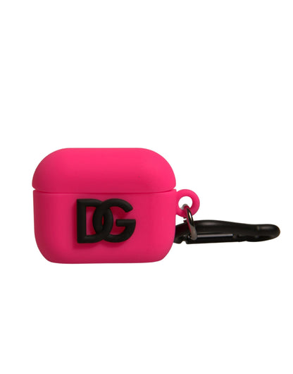 Dolce &amp; Gabbana – Airpods-Hülle aus rosa Silikonkautschuk mit Logoprägung