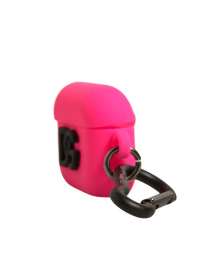Dolce &amp; Gabbana – Airpods-Hülle aus rosa Silikonkautschuk mit Logoprägung
